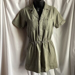 Express Khaki Short Sleeve Romper